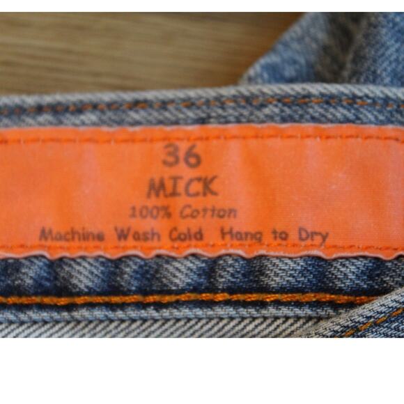 Jean Shop Men’s Mick Straight Leg Jeans Size 36 Blue Distressed 100% Cotton - Picture 6 of 8